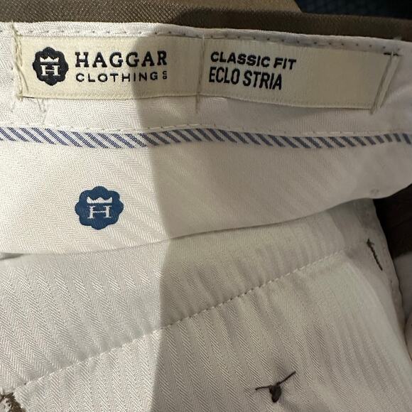 NWT Haggar Size 38x30 Dress Pants Olive Brown Classic Fit Plain Front Comfort - Picture 13 of 15